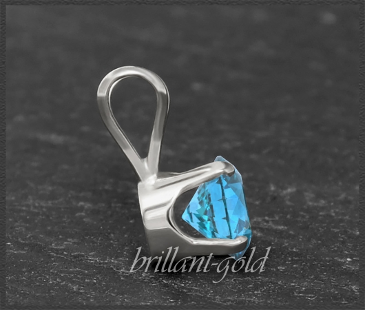 Anhänger 585 Gold Topas blau, 4,5,6,7mm